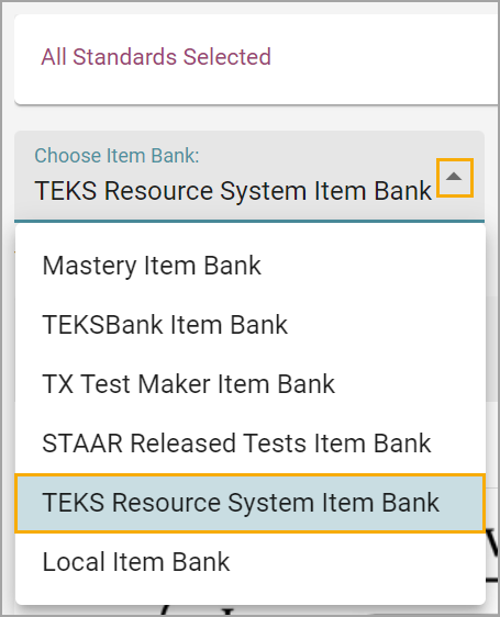 select teks resource system item bank.png
