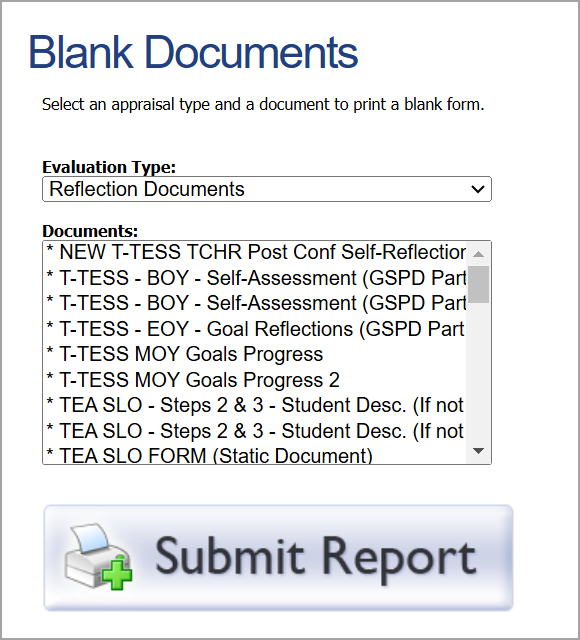 select evaluation type and template.png